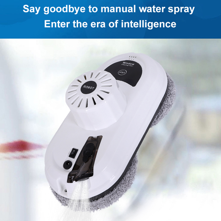 Auto Water Spray Intelligent Window Glass Vacuum Cleaner Robot with Water Tank Frame Detection