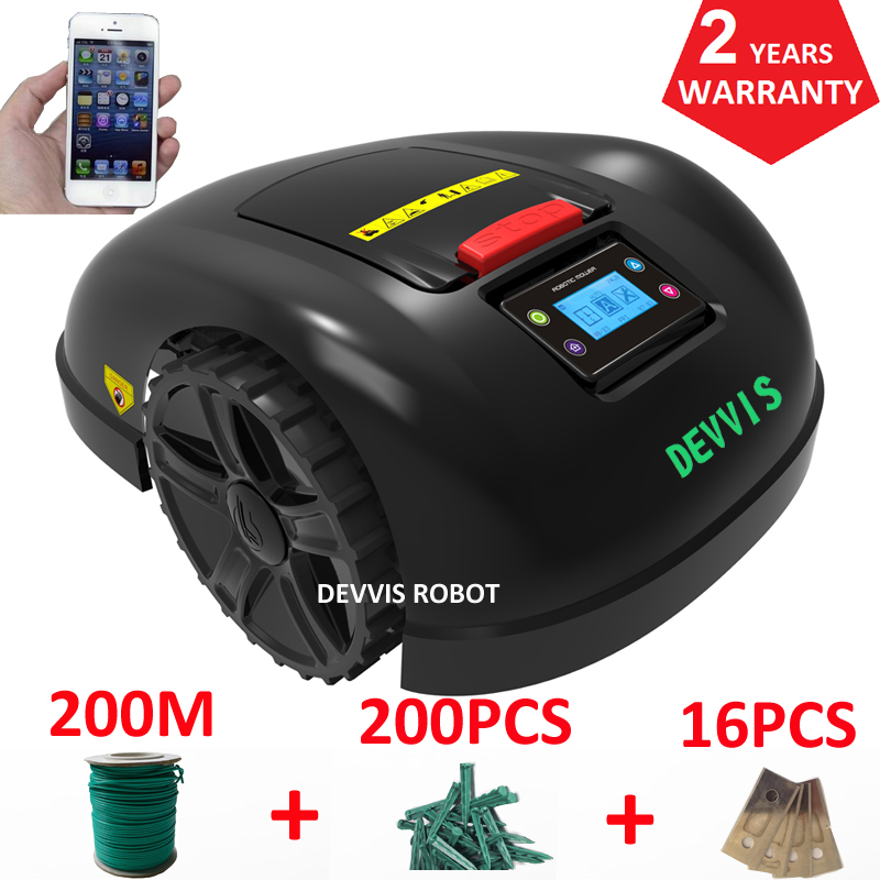 DEVVIS China Robot Garden Tool  E1600 Working Capacity 2600m2  with total 200m wire+200pcs pegs+15pc
